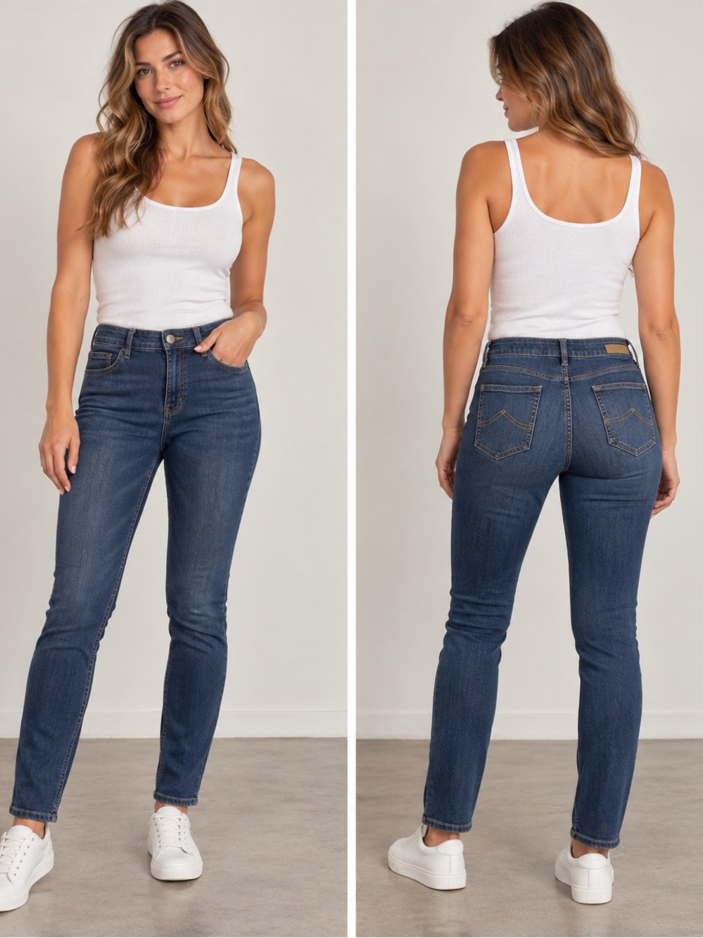 Bobson 04 Jeans Japanese Denim Stretch Slim Straight Jeans Medium Wash